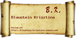 Blaustein Krisztina névjegykártya