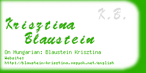 krisztina blaustein business card
